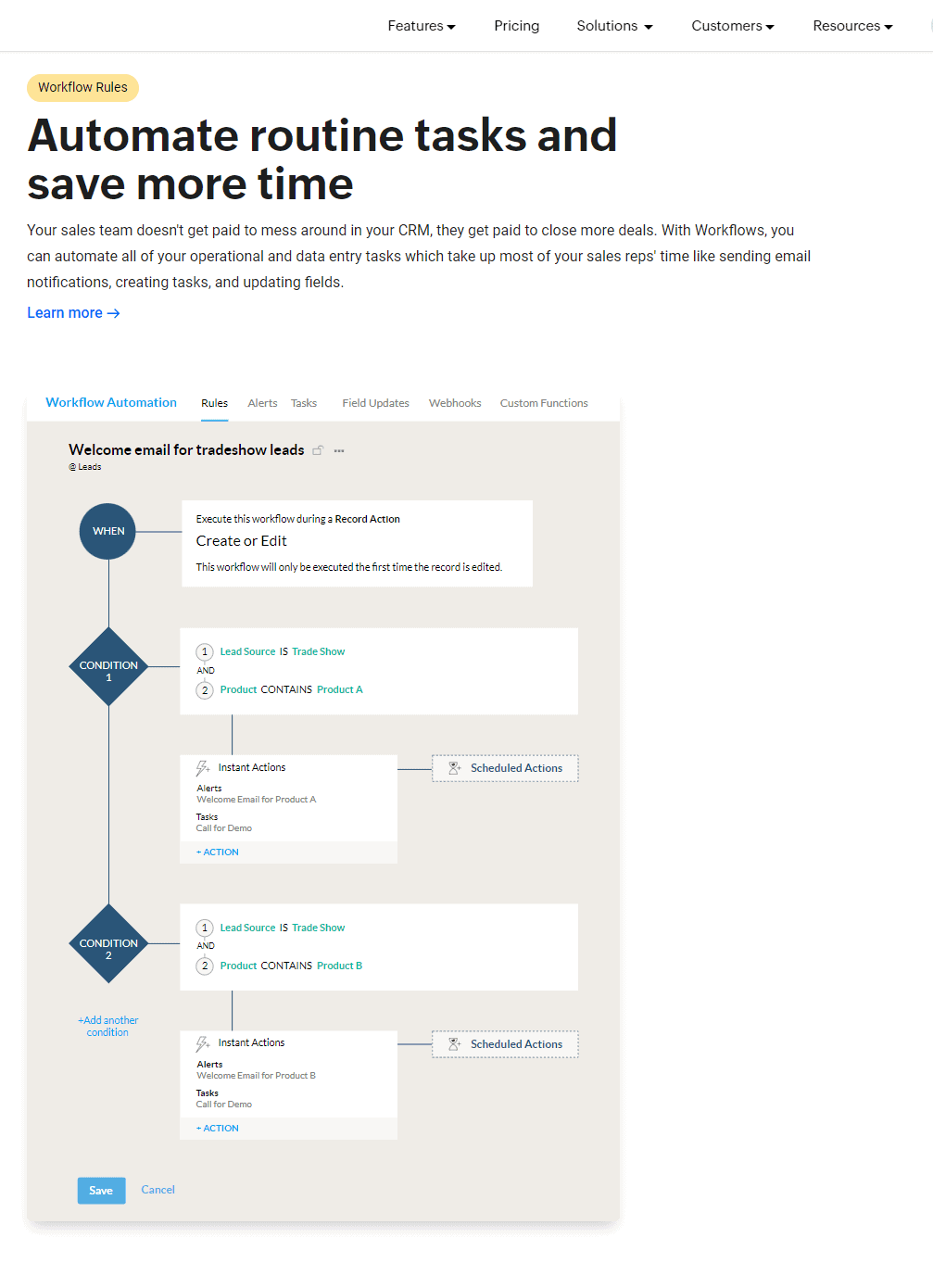 Zoho CRM - Sales Automation Features