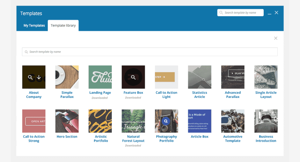 wp bakery Pre-designed Templates Image
